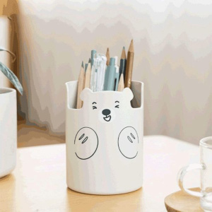 Подставка наст."deVENTE Teddy Bear" 10,5*7,8 см, пластиковая с принтом, белая