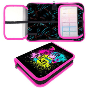 Пенал 1 отд. с 2-мя откид.пл. (200*140*40) молния, ткань "Яркий логотип"