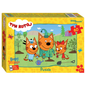 Пазлы   60 элементов  230*330мм.  "Три кота (new 3)" АО "СТС"