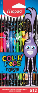 Карандаши цвет. 12цв "COLOR'PEPS BLACK MONSTER"  пластиковые