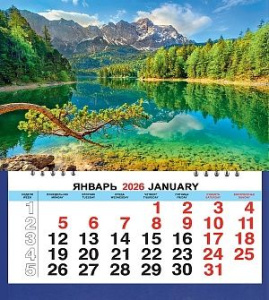 Календарь МАЛЫЙ  200*240мм на 2026г. Сосна у озера