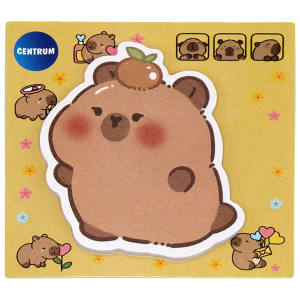 Бумага с липким краем  30л, фигурная "Капибара" 85*85мм