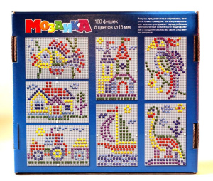 Мозаика d15, 6 цветов, 180 эл, 2 поля