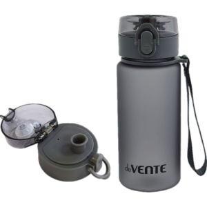 Бутылка для воды 400мл 17,9x6,5 см, пластиковая, с диффузором, с петлей, серая