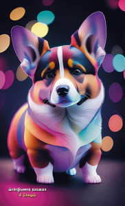 Алфавитная книга А6  48л "Неоновый корги" вырубка