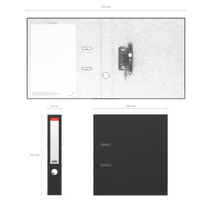 Регистратор А4 50мм, Standart, чёрный