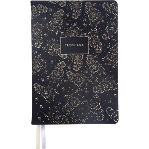 Ежедневник дат. 2025г А5 deVENTE Tropicana 336стр., черный, тв.обложка, кожзам, ляссе