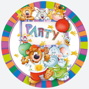 Тарелка бум. "Весёлый праздник" 22.7см, 8шт