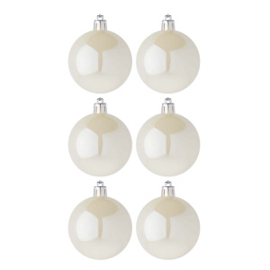 Набор елочных шаров 6 см, 6 шт., белая нефть, пластик