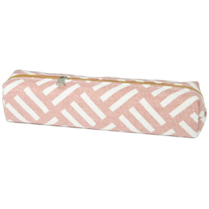 Пенал-косметичка (190*40*40) молния, ткань, "Забавный узор" розовый