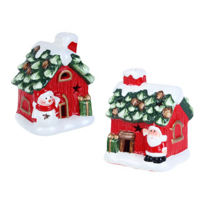 Сувенир новогодний "Домик" 10см , с LED подсветкой , керамика