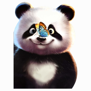 Блокнот 180*255мм  40л скоба "Радостная панда" точка, фигурн.вырубка