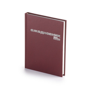 Ежедневник недат. А6 128л., 7БЦ, бумвинил "Бордовый" лин., тисн.фольгой