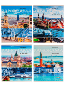 Тетрадь А5  96л кл. Проф-Пресс "Панорамы городов" белизна 92%