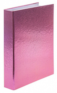 Тетрадь А5 120л кл. на кольцах Hatber "METALLIC Розовая" бумвинил