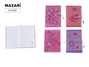 Записная книжка с замочком А5  44л. "Цветы"