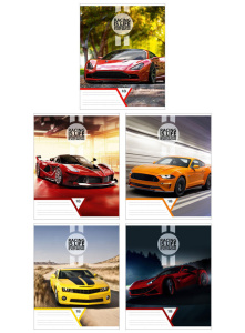 Тетрадь А5 18л лин. Полиграф Принт "Стильные авто" УФ-лак