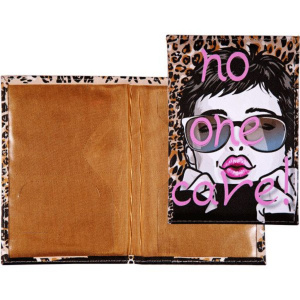 Обложка для паспорта из к/з " No one care!", цветная печать