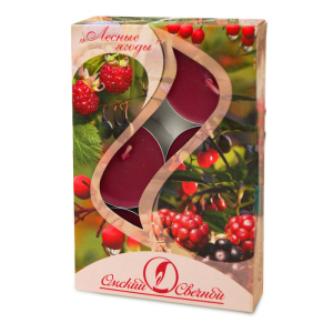 Свеча чайная ароматизированная 12гр "Ягоды", 6шт/уп