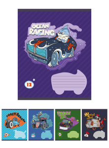 Тетрадь А5 12л лин. Полиграф Принт "Мульти авто" ассорти