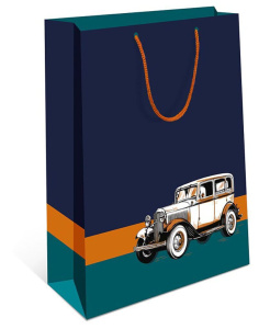 Пакет подар. бумажн. 18*23*10 см, 130гр/м Машина