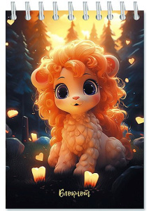 Блокнот А6  48л гребень "Золотая малышка" кл., блестки