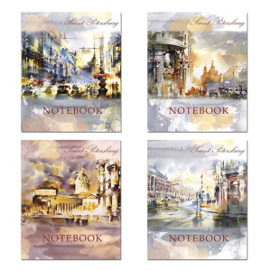 Тетрадь А5  96л кл  Lights of Petersburg, гребень, 4 диз.