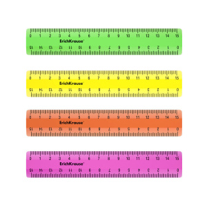 Линейка 15 см непрозр. "Neon,", цвет ассорти