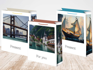 Пакет подар. бумажн. 14*20*8 см 157гр/м Микс мужской