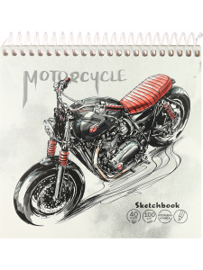 Скетчбук А6  40л., гребень, 100гр/м2 "Наброски" жестк.подл.