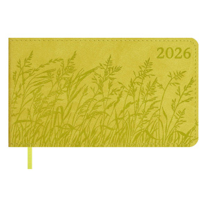 Планинг дат. 2026г 150*87мм 64л., кожзам., мягк.пер. "Виннер желтый" ляссе