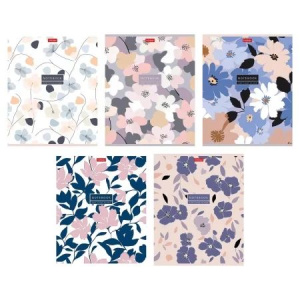 Тетрадь А5 48л кл. Hatber "Музыка цветов" тисн., 5 диз.в блоке