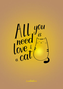 Ежедневник недат. А5 128л., 7БЦ "Любовь и кошки"