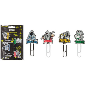 Закладка-скрепка "SuperHero" метал. 50 мм , 4шт в уп.