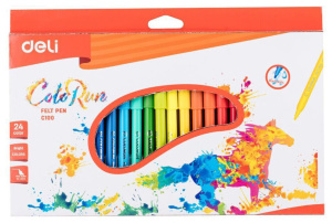 Фломастеры  24цв "Deli. ColoRun ", европодвес