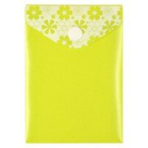 Конверт на кнопке А7  80*110мм COMIX зеленый с узорами