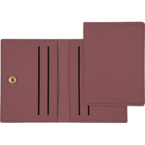 Визитница к/з на кнопке "deVENTE. Casual" 4отд., брусничный