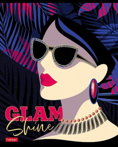 Тетрадь А5 48л кл. Hatber "Королева гламура" мат.лам., 3Dфольга, 3Dлак, 5диз.в спайке, белизна 98%