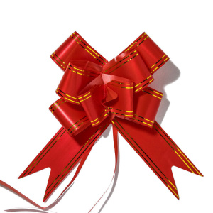 Бант подарочный затягивающийся  14см*50мм с полосками, ассорти 10шт/уп