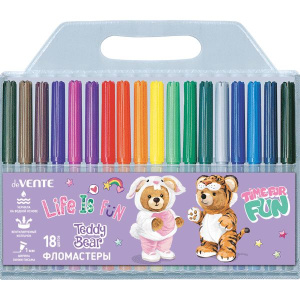 Фломастеры  18цв "deVENTE. Teddy Bear", вент.колпачок , блистер