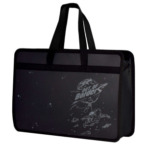 Папка А4 (340*250*95) с ручками, молния, пластик "Космонавт"