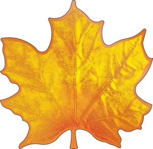 Украшение на скотче 10*10см  "Кленовый лист" жёлтый