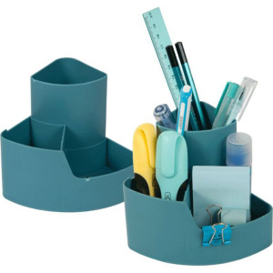 Подставка наст. "Corner" 11,5*11,5*12см , пластиковая, цвет бирюзово-серый