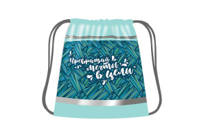 Мешок для обуви 1 отд, 410*490, карман, светоотр. "Нейтральный"