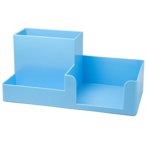 Подставка наст. "Classic" 20*9*9см , пластиковая, 3 секции, голубая