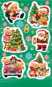 Наклейки новогодние "Медведи" 16*10см