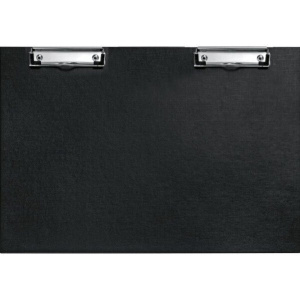 Клипборд А3 горизонтальный, 2 зажима, черный