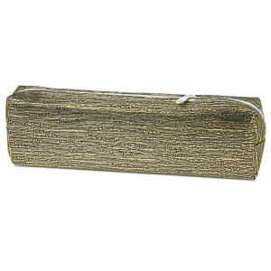 Пенал-косметичка (190*40*40) молния, ПВХ, "Металлик" черный/золото