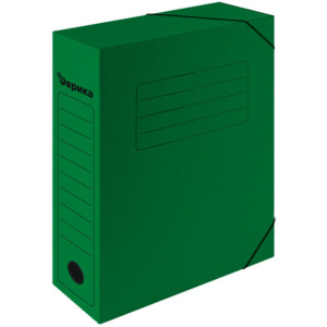 Архивная папка на резинках   75 мм зеленая (на 700 листов А4)