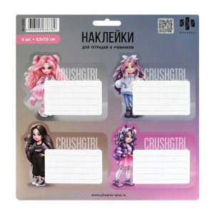 Наклейки на тетрадь "Фешн девочки" 20шт.